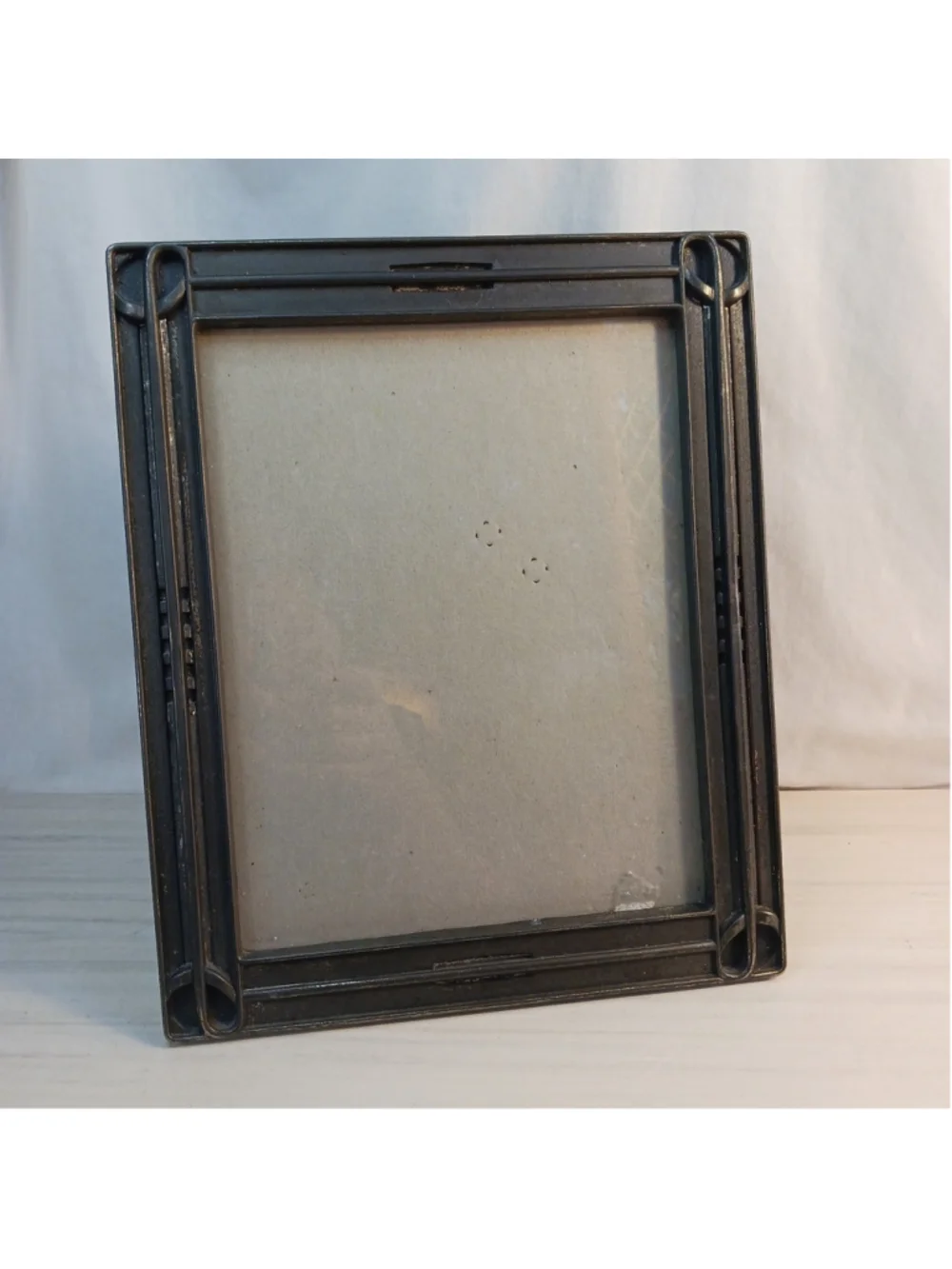 Vintage Art Deco Style Cast Metal Picture Photo Frame 8x10 Heavy Table Top Easel